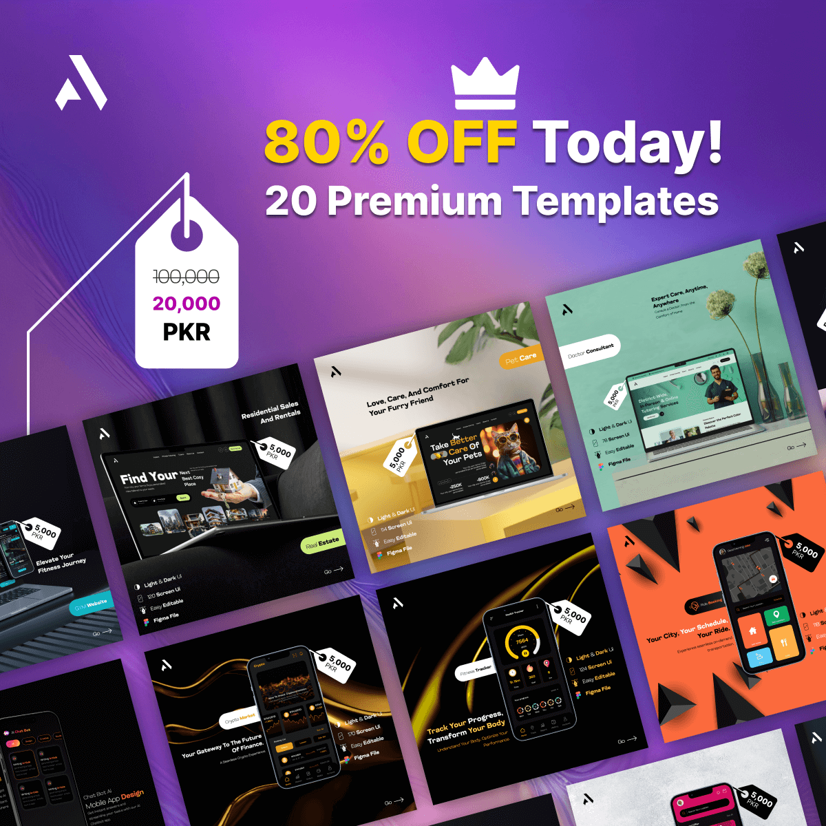20 Premium Designs in 1 Bundle